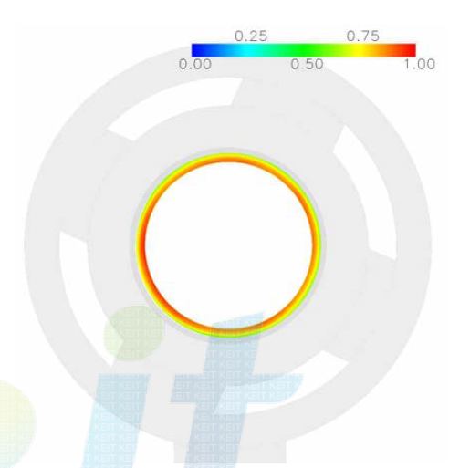 개발모델, hole size 4mm, 25deg no choking(x=0.1864mm)