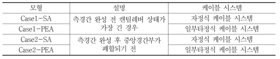 시공 중 안전성 검토에 고려된 해석 모형