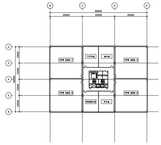 지상 5층 평면도
