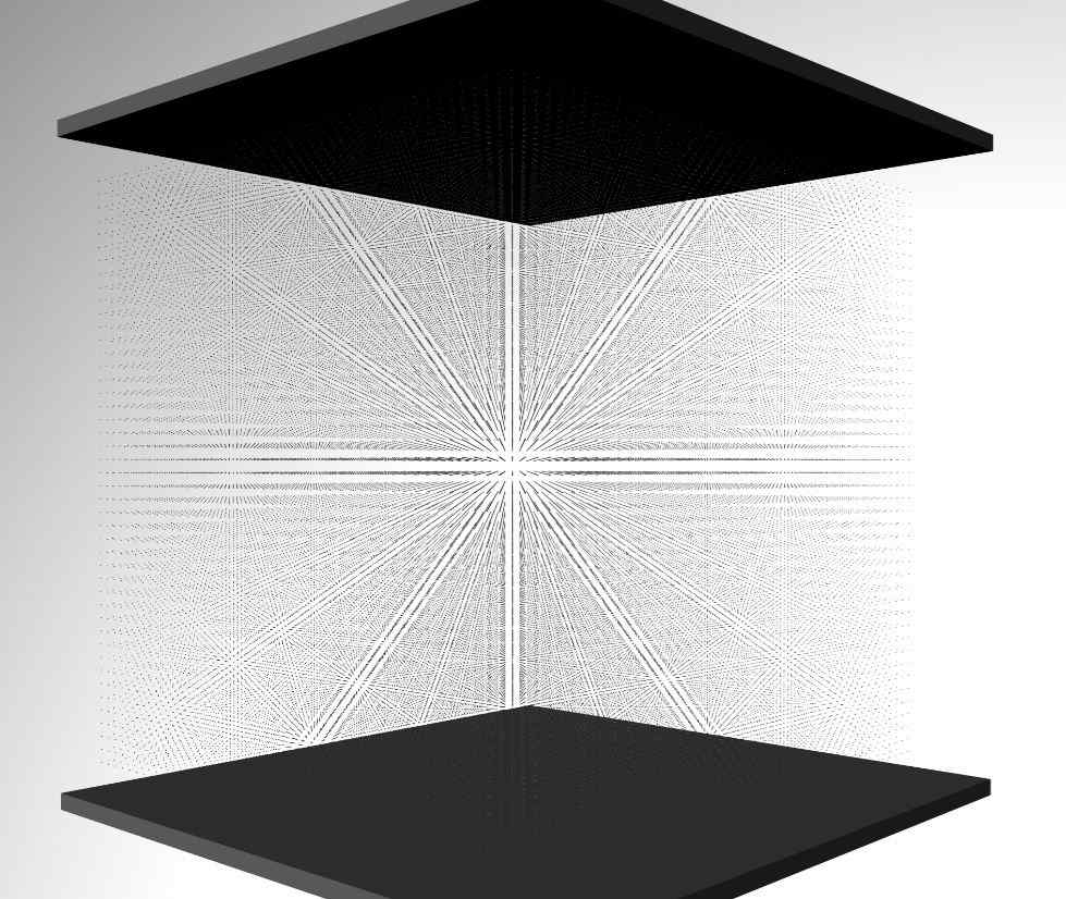 본 연구팀에서 연구하고자 하는 3D 물방울 매트릭스: 48 * 48 * 18 (총 41,472) 개의 물방울로 구성된 매트릭스로 다채로운 3D 조형 가능