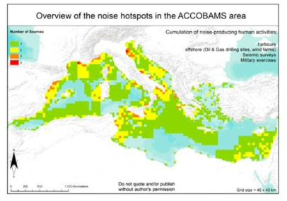 Noise hotspots in the ACCOBAMS area