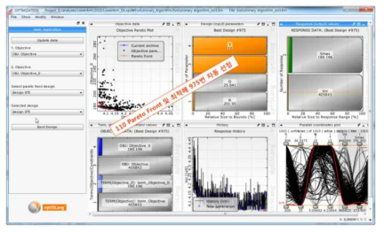 자동차 로워암 다목적 최적화 optiSLang 결과