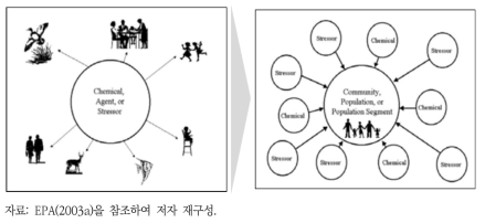 유해요인의 개체별 영향평가와 수용체 중심의 영향평가