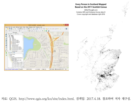 QGIS 작업화면 및 제작사례