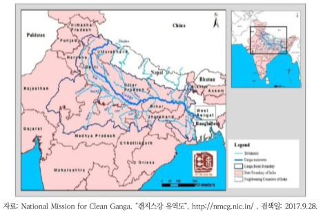 인도 갠지스강 유역도