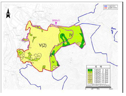 추가부지의 식생보전등급도(’16.6)