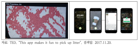 쓰레기를 재밌게 수거하는 애플리케이션(국외 사례)