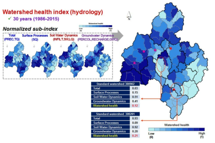 수문(hydrology) 평가요소에 대한 유역건전성 평가