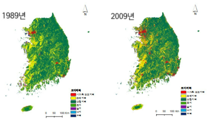 토지피복·이용 변화(1989~2009)