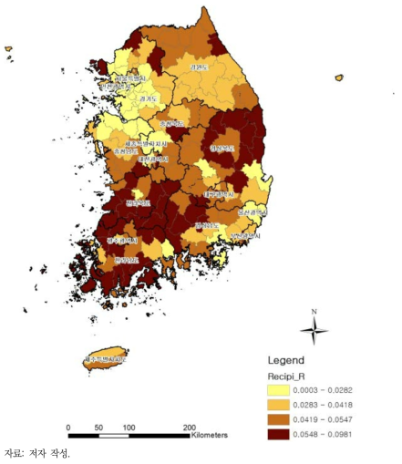 기초생활수급자 비율 현황