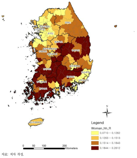 여성 가구주 가구 비율 현황