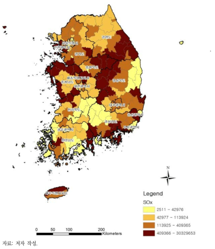 SOx 배출량 현황