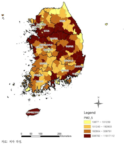 PM2.5 배출량 현황