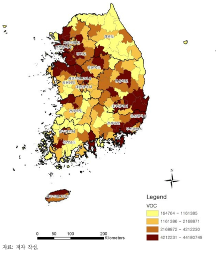 VOC 배출량 현황