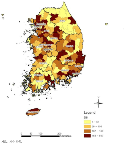 호흡계통질환 사망자 수(명)