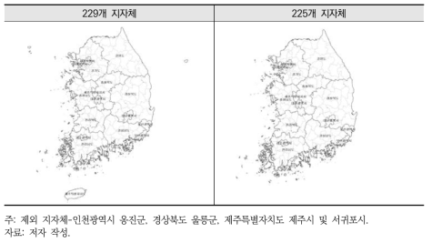 ESDA 분석 대상 지자체