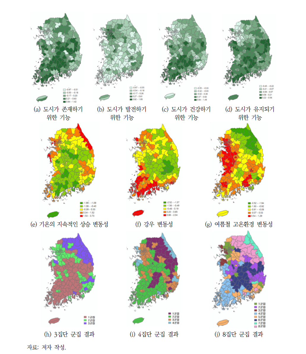 2010년 개별변수 군집 및 지표 결과