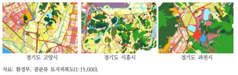 전국 시군구 중 토지이용 다양성이 높은 지역