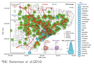 PM2.5 농도 분포 산정 결과