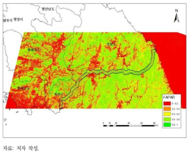 대상 지역의 FAPAR 분석결과