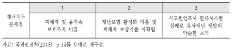 재난복구의 문제점