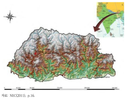 부탄의 지형적 특성과 위치