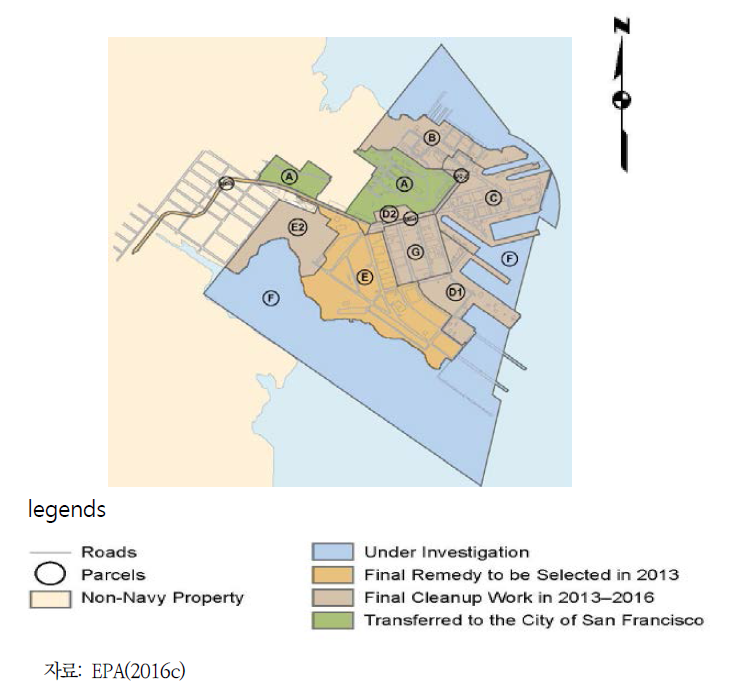 Treasure Island Naval Station-Hunters Point Annex Triple A(HPA) 부지 정화 도면