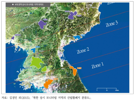 북한산림황폐지 분류도 구축지역