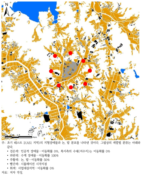 AS1 지역의 유형별 장애물 분포