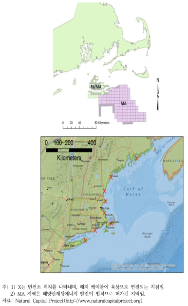 미국동부 해상풍력단지 입지선정을 위한 연구해역