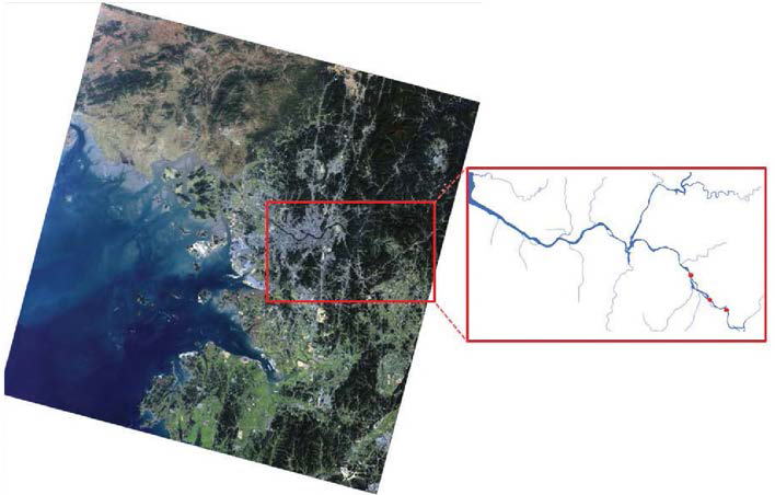 한강을 포함하는 Landsat 위성영상(Path116-Row34)