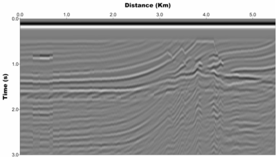 Synthetic seismogram from marmousi2 P-wave velocity model