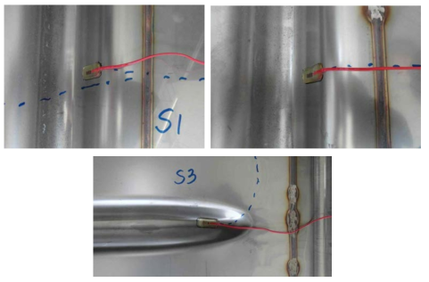 View of the attached strain gauges