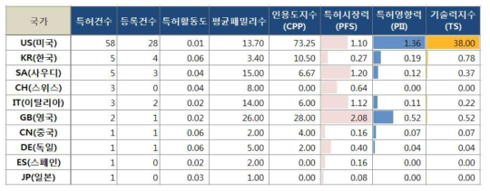 마이크로반응기 기술 출원인국적별 특허기술경쟁력 분석