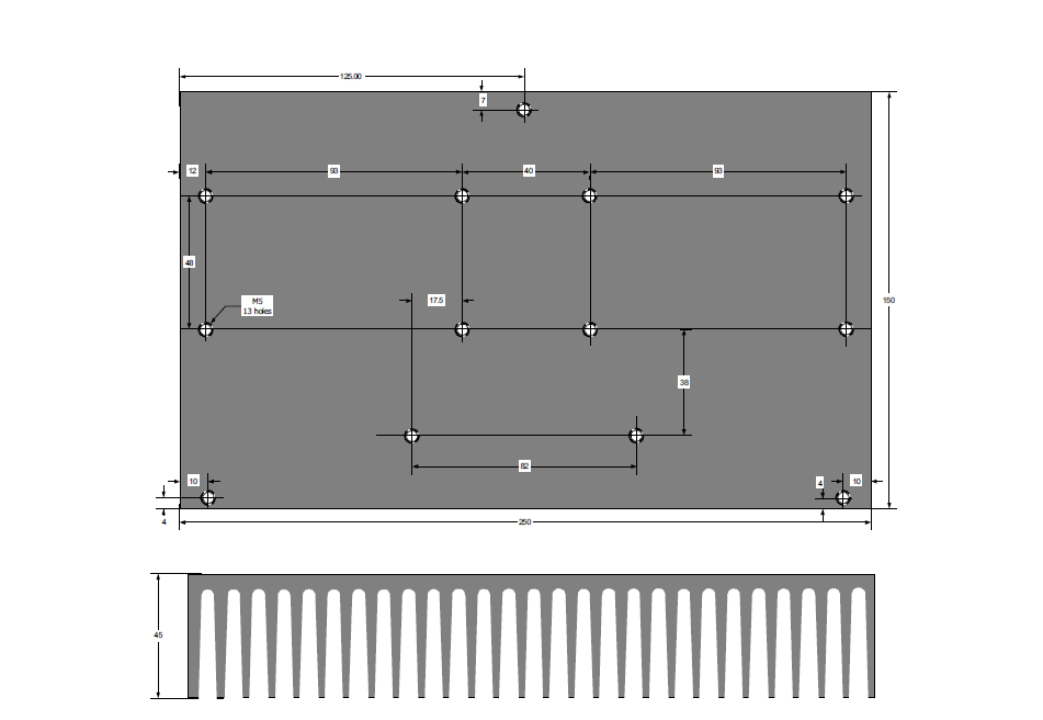 충전부 인버터 모스펫 방열용 방열판 구조