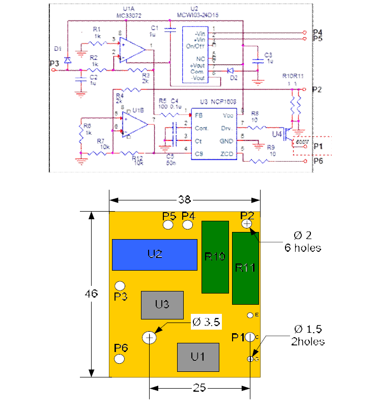 보상부 역률보상용 벅컨버터 제어회로 및 PCB