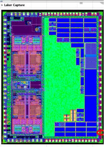설계된 SoC의 캡처된 탑 사진