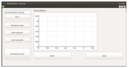 운동 모드별 GUI: Hard isokinetic mode