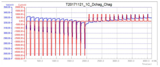 1C 방전/ 0.2C 충전 시험결과