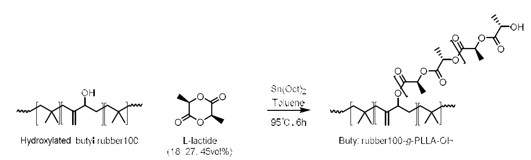 부틸고무-그래프트-폴리(L-락타이드) 공중합체의 합성