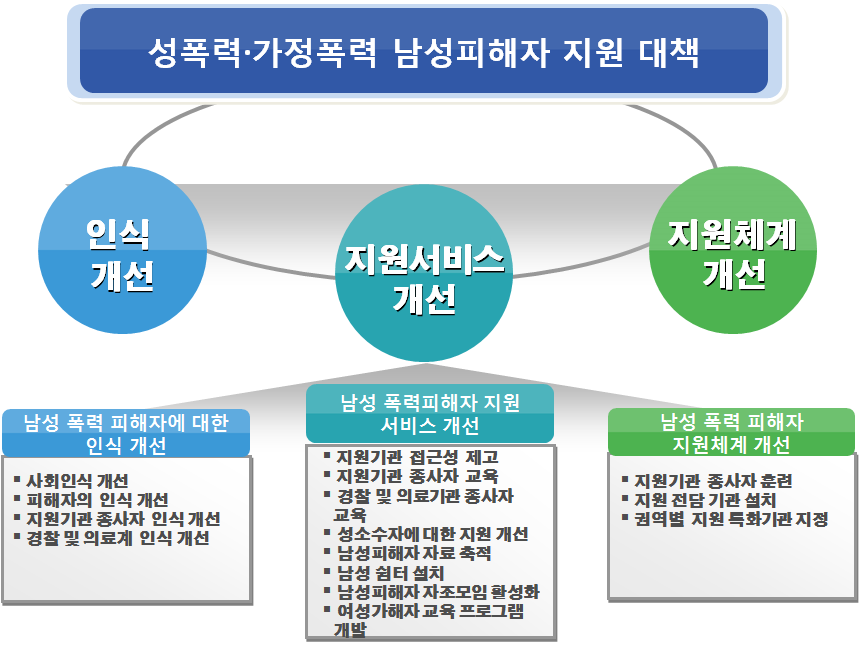 성폭력･가정폭력 남성피해자 지원 대책