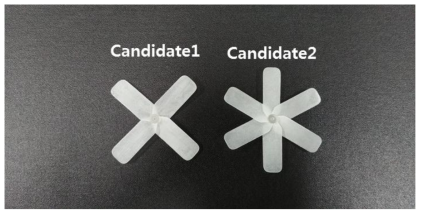 3D 프린팅을 통해 제작된 Candidate1,2 프로펠러