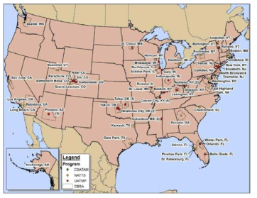 미국의 NMP 측정망(US-EPA, 2015a)