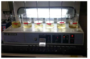 적정 pH 결정을 위한 jar-test
