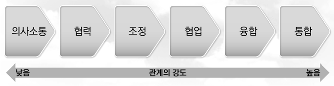 관계의 강도로 분류한 협업의 유형화