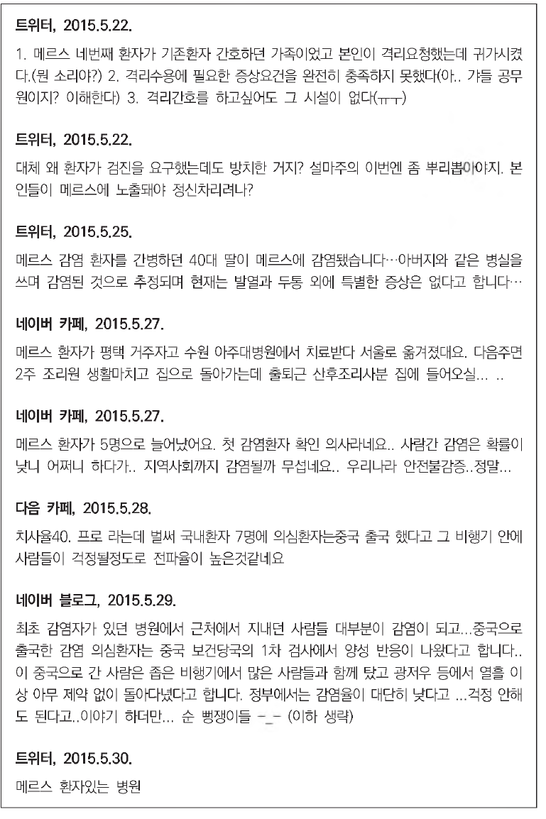 소셜 미디어 2015년 5월 이슈(환자) 원문