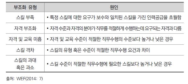 스킬 부조화의 유형 및 원인