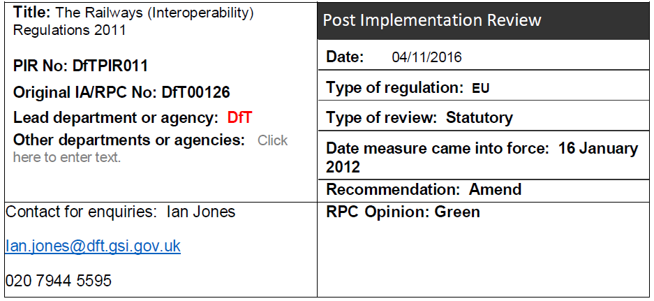 영국 철도 체계의 상호운용성 규제에 대한 사후영향평가 사례