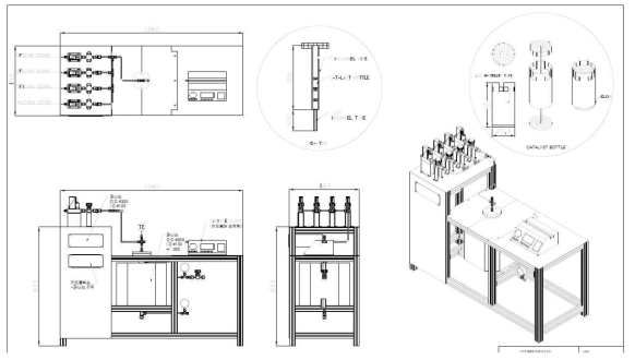 0.001 CMM 급 촉매 기반 F-gas 분해 시스템 설계도