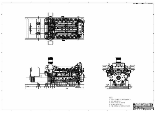 Baudouin 12M26용 가스엔진 발전기 SET Assembly 예상도